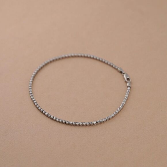 14K Real Gold Tennis Bracelet | Perfect Birthday Gift for Her | Minimal Jewelry - Picture 7 of 10